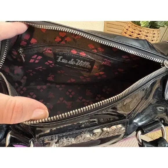 Lux de Ville Atomic Tote Poisonous Purple w/ Leopard - Picture 11 of 11